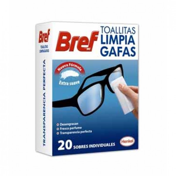 Bref toallitas limpia gafas 20 uni.