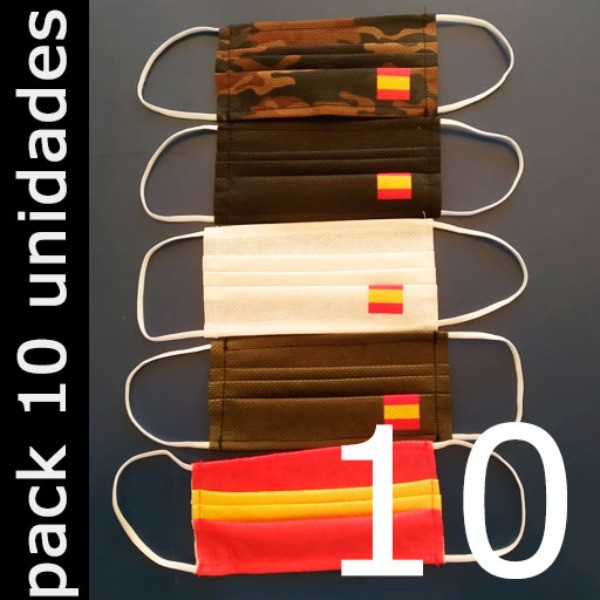 Mascarillas para adultos Higiénicas Reutilizables (España) - Pack 10 Unidades