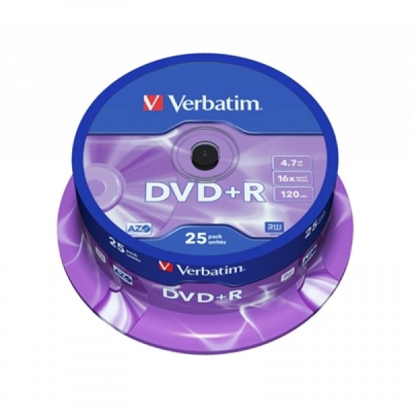 Verbatim dvd+r 4.7gb 16x tarrina 25uds