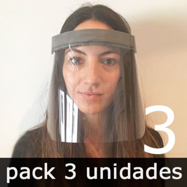 PANTALLA FACIAL PREVENTIVA CONTRA EL COVID-19 (3 unidades)