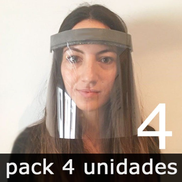 PANTALLA FACIAL PREVENTIVA CONTRA EL COVID-19 (4 unidades)